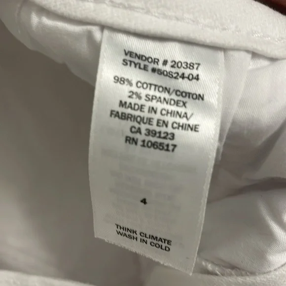 White Crop Wide Leg Ankle Pants with Tan Buttons Closure Size 4 - Picture 8 of 8